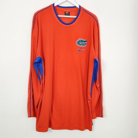 Nike Men's Orange Long Sleeve Crewneck Florida Gator Logo Top Big & Tall Size XL - Picture 1 of 15